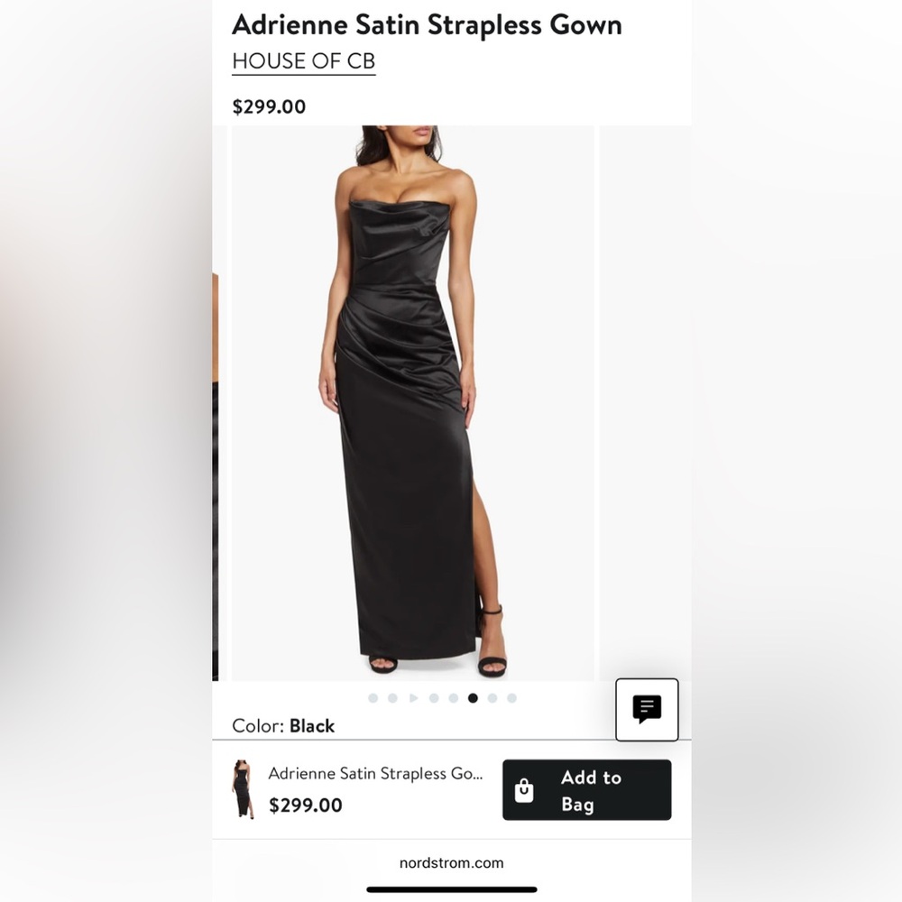 Adrienne Satin Strapless Gown -House of CB